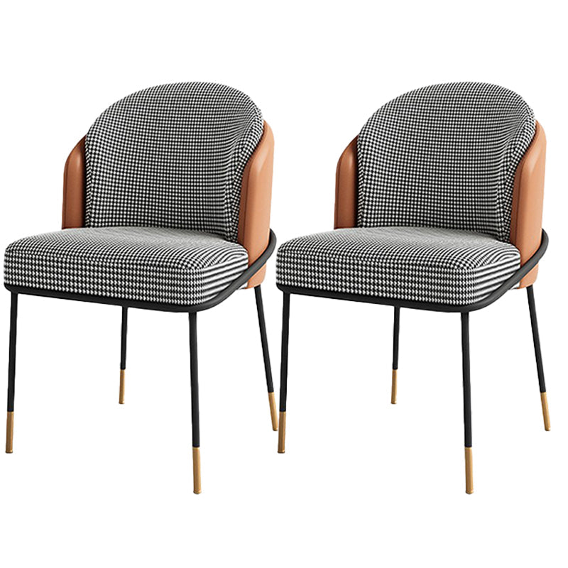 Parsons Side Chair Modern Style Linen Dining Chair for Dining Room Black-Orange 2 Piece Set Clearhalo 'Dining Chairs' 'Dining Tables & Seating' 'dining_chair' 'furn' 'furn_dining_chair' 'Furniture' 'furniture_dining_chair' 'Kitchen & Dining Furniture' 5063508