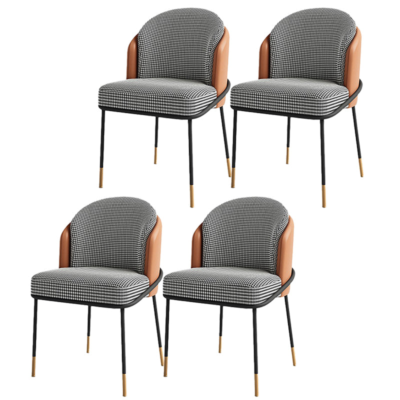 Parsons Side Chair Modern Style Linen Dining Chair for Dining Room Black-Orange 4 Piece Set Clearhalo 'Dining Chairs' 'Dining Tables & Seating' 'dining_chair' 'furn' 'furn_dining_chair' 'Furniture' 'furniture_dining_chair' 'Kitchen & Dining Furniture' 5063510
