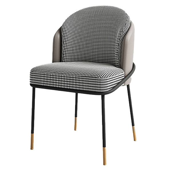 Parsons Side Chair Modern Style Linen Dining Chair for Dining Room Black Gray-White 1 Piece Clearhalo 'Dining Chairs' 'Dining Tables & Seating' 'dining_chair' 'furn' 'furn_dining_chair' 'Furniture' 'furniture_dining_chair' 'Kitchen & Dining Furniture' 5063520