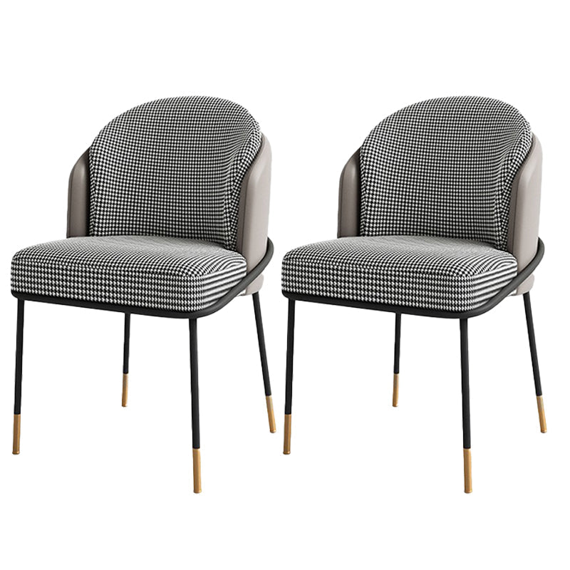 Parsons Side Chair Modern Style Linen Dining Chair for Dining Room Black Gray-White 2 Piece Set Clearhalo 'Dining Chairs' 'Dining Tables & Seating' 'dining_chair' 'furn' 'furn_dining_chair' 'Furniture' 'furniture_dining_chair' 'Kitchen & Dining Furniture' 5063521