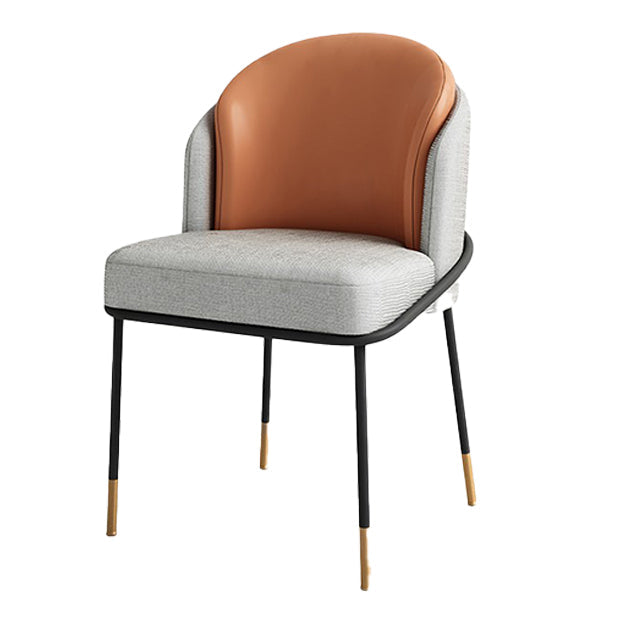 Parsons Side Chair Modern Style Linen Dining Chair for Dining Room Gray-Orange 1 Piece Clearhalo 'Dining Chairs' 'Dining Tables & Seating' 'dining_chair' 'furn' 'furn_dining_chair' 'Furniture' 'furniture_dining_chair' 'Kitchen & Dining Furniture' 5063523