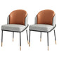 Parsons Side Chair Modern Style Linen Dining Chair for Dining Room Gray-Orange 2 Piece Set Clearhalo 'Dining Chairs' 'Dining Tables & Seating' 'dining_chair' 'furn' 'furn_dining_chair' 'Furniture' 'furniture_dining_chair' 'Kitchen & Dining Furniture' 5063524
