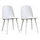 Glam Style Side Chair Plastic Indoor Dining Chair (Set of 2) White 2 Piece Set Clearhalo 'Dining Chairs' 'Dining Tables & Seating' 'dining_chair' 'furn' 'furn_dining_chair' 'Furniture' 'furniture_dining_chair' 'Kitchen & Dining Furniture' 5063531