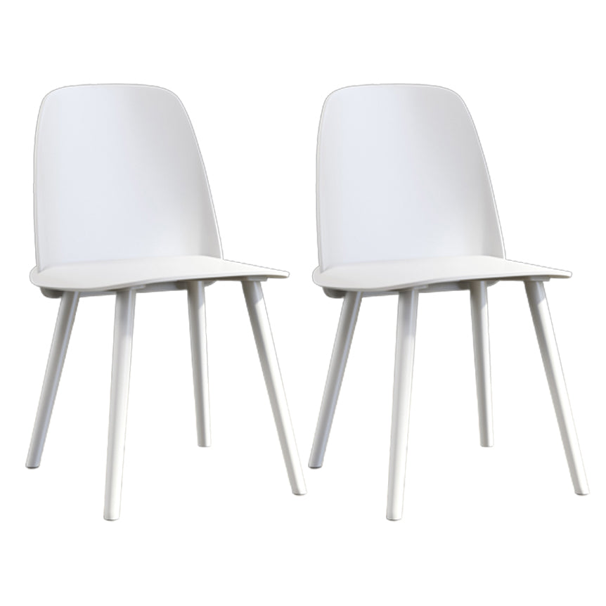 Glam Style Side Chair Plastic Indoor Dining Chair (Set of 2) White 2 Piece Set Clearhalo 'Dining Chairs' 'Dining Tables & Seating' 'dining_chair' 'furn' 'furn_dining_chair' 'Furniture' 'furniture_dining_chair' 'Kitchen & Dining Furniture' 5063531