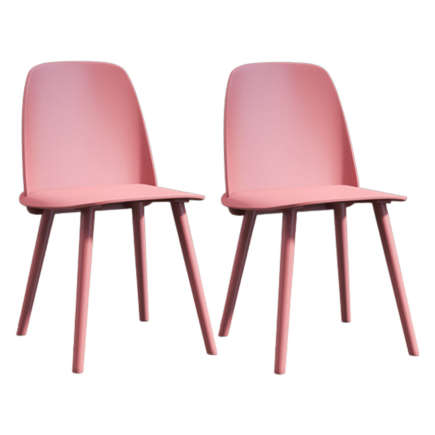 Glam Style Side Chair Plastic Indoor Dining Chair (Set of 2) Pink 2 Piece Set Clearhalo 'Dining Chairs' 'Dining Tables & Seating' 'dining_chair' 'furn' 'furn_dining_chair' 'Furniture' 'furniture_dining_chair' 'Kitchen & Dining Furniture' 5063533