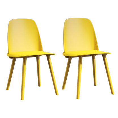 Glam Style Side Chair Plastic Indoor Dining Chair (Set of 2) Yellow 2 Piece Set Clearhalo 'Dining Chairs' 'Dining Tables & Seating' 'dining_chair' 'furn' 'furn_dining_chair' 'Furniture' 'furniture_dining_chair' 'Kitchen & Dining Furniture' 5063535