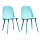 Glam Style Side Chair Plastic Indoor Dining Chair (Set of 2) Blue 2 Piece Set Clearhalo 'Dining Chairs' 'Dining Tables & Seating' 'dining_chair' 'furn' 'furn_dining_chair' 'Furniture' 'furniture_dining_chair' 'Kitchen & Dining Furniture' 5063536