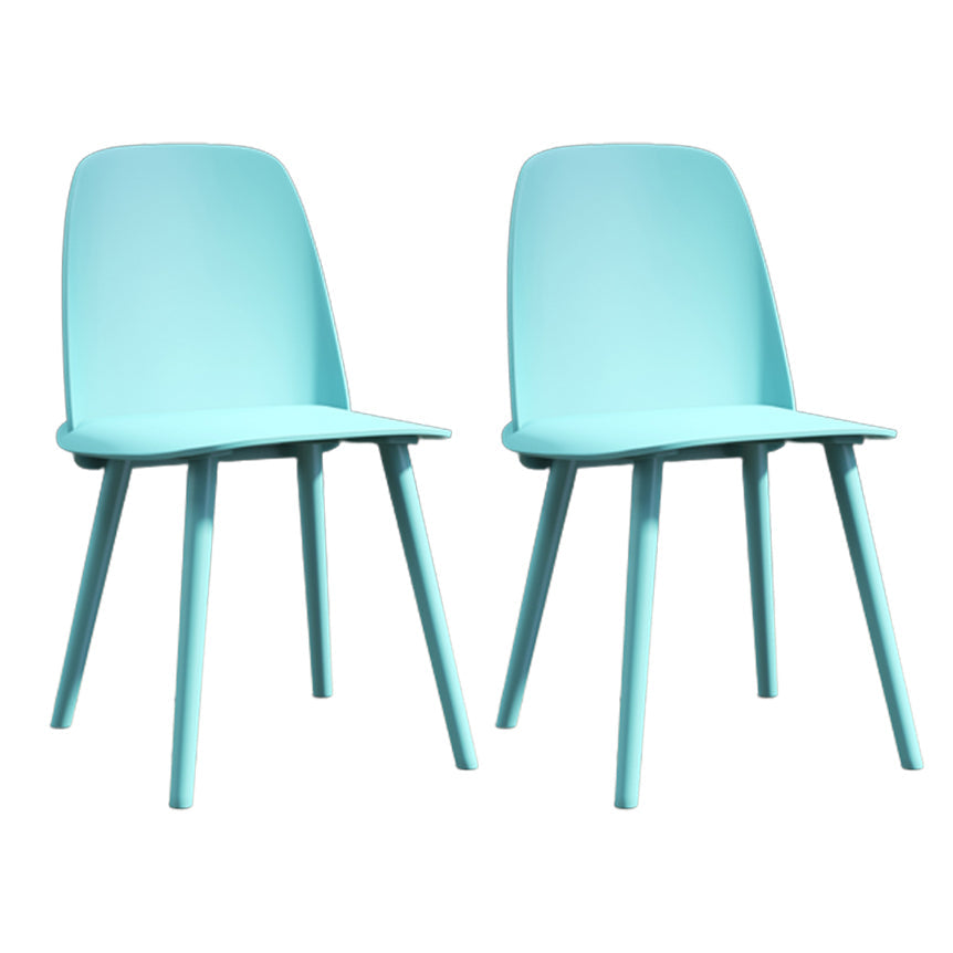 Glam Style Side Chair Plastic Indoor Dining Chair (Set of 2) Blue 2 Piece Set Clearhalo 'Dining Chairs' 'Dining Tables & Seating' 'dining_chair' 'furn' 'furn_dining_chair' 'Furniture' 'furniture_dining_chair' 'Kitchen & Dining Furniture' 5063536