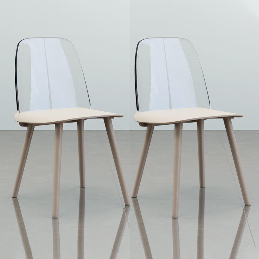 Glam Style Side Chair Plastic Indoor Dining Chair (Set of 2) Gray-Clear 2 Piece Set Clearhalo 'Dining Chairs' 'Dining Tables & Seating' 'dining_chair' 'furn' 'furn_dining_chair' 'Furniture' 'furniture_dining_chair' 'Kitchen & Dining Furniture' 5063544