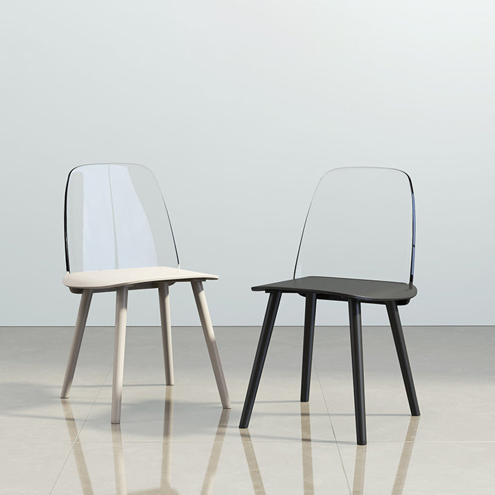 Glam Style Side Chair Plastic Indoor Dining Chair (Set of 2) Clearhalo 'Dining Chairs' 'Dining Tables & Seating' 'dining_chair' 'furn' 'furn_dining_chair' 'Furniture' 'furniture_dining_chair' 'Kitchen & Dining Furniture' 5063551