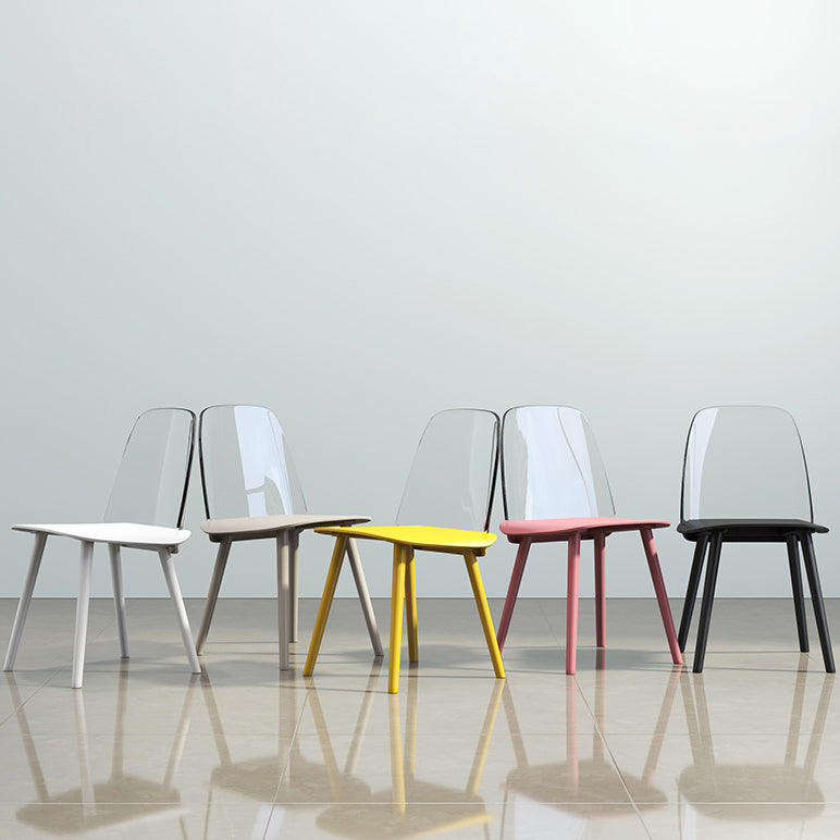 Glam Style Side Chair Plastic Indoor Dining Chair (Set of 2) Clearhalo 'Dining Chairs' 'Dining Tables & Seating' 'dining_chair' 'furn' 'furn_dining_chair' 'Furniture' 'furniture_dining_chair' 'Kitchen & Dining Furniture' 5063552