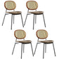 Contemporary Cane Back Chair Faux Leather Dining Side Chair for Indoor Silver Brown 4 Piece Set Clearhalo 'Dining Chairs' 'Dining Tables & Seating' 'dining_chair' 'furn' 'furn_dining_chair' 'Furniture' 'furniture_dining_chair' 'Kitchen & Dining Furniture' 5063555