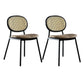 Contemporary Cane Back Chair Faux Leather Dining Side Chair for Indoor Black 2 Piece Set Clearhalo 'Dining Chairs' 'Dining Tables & Seating' 'dining_chair' 'furn' 'furn_dining_chair' 'Furniture' 'furniture_dining_chair' 'Kitchen & Dining Furniture' 5063572