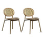 Contemporary Cane Back Chair Faux Leather Dining Side Chair for Indoor Brown 2 Piece Set Clearhalo 'Dining Chairs' 'Dining Tables & Seating' 'dining_chair' 'furn' 'furn_dining_chair' 'Furniture' 'furniture_dining_chair' 'Kitchen & Dining Furniture' 5063574
