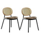 Contemporary Cane Back Chair Faux Leather Dining Side Chair for Indoor Natural Wood Black 2 Piece Set Clearhalo 'Dining Chairs' 'Dining Tables & Seating' 'dining_chair' 'furn' 'furn_dining_chair' 'Furniture' 'furniture_dining_chair' 'Kitchen & Dining Furniture' 5063584