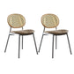 Contemporary Cane Back Chair Faux Leather Dining Side Chair for Indoor Natural Wood White 2 Piece Set Clearhalo 'Dining Chairs' 'Dining Tables & Seating' 'dining_chair' 'furn' 'furn_dining_chair' 'Furniture' 'furniture_dining_chair' 'Kitchen & Dining Furniture' 5063585