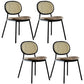 Contemporary Cane Back Chair Faux Leather Dining Side Chair for Indoor Black 4 Piece Set Clearhalo 'Dining Chairs' 'Dining Tables & Seating' 'dining_chair' 'furn' 'furn_dining_chair' 'Furniture' 'furniture_dining_chair' 'Kitchen & Dining Furniture' 5063587
