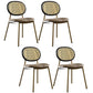 Contemporary Cane Back Chair Faux Leather Dining Side Chair for Indoor Black-Gold 4 Piece Set Clearhalo 'Dining Chairs' 'Dining Tables & Seating' 'dining_chair' 'furn' 'furn_dining_chair' 'Furniture' 'furniture_dining_chair' 'Kitchen & Dining Furniture' 5063589