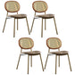 Contemporary Cane Back Chair Faux Leather Dining Side Chair for Indoor Gold-Brown 4 Piece Set Clearhalo 'Dining Chairs' 'Dining Tables & Seating' 'dining_chair' 'furn' 'furn_dining_chair' 'Furniture' 'furniture_dining_chair' 'Kitchen & Dining Furniture' 5063591