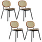 Contemporary Cane Back Chair Faux Leather Dining Side Chair for Indoor Brown-Black 4 Piece Set Clearhalo 'Dining Chairs' 'Dining Tables & Seating' 'dining_chair' 'furn' 'furn_dining_chair' 'Furniture' 'furniture_dining_chair' 'Kitchen & Dining Furniture' 5063592