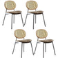 Contemporary Cane Back Chair Faux Leather Dining Side Chair for Indoor Natural Wood White 4 Piece Set Clearhalo 'Dining Chairs' 'Dining Tables & Seating' 'dining_chair' 'furn' 'furn_dining_chair' 'Furniture' 'furniture_dining_chair' 'Kitchen & Dining Furniture' 5063594