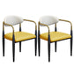 Modern Arm Chair Leather Open Back Dining Chair for Dining Room Yellow 2 Piece Set Clearhalo 'Dining Chairs' 'Dining Tables & Seating' 'dining_chair' 'furn' 'furn_dining_chair' 'Furniture' 'furniture_dining_chair' 'Kitchen & Dining Furniture' 5063610