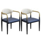 Modern Arm Chair Leather Open Back Dining Chair for Dining Room Blue 2 Piece Set Clearhalo 'Dining Chairs' 'Dining Tables & Seating' 'dining_chair' 'furn' 'furn_dining_chair' 'Furniture' 'furniture_dining_chair' 'Kitchen & Dining Furniture' 5063615