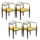 Modern Arm Chair Leather Open Back Dining Chair for Dining Room Yellow 4 Piece Set Clearhalo 'Dining Chairs' 'Dining Tables & Seating' 'dining_chair' 'furn' 'furn_dining_chair' 'Furniture' 'furniture_dining_chair' 'Kitchen & Dining Furniture' 5063619