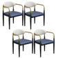Modern Arm Chair Leather Open Back Dining Chair for Dining Room Blue 4 Piece Set Clearhalo 'Dining Chairs' 'Dining Tables & Seating' 'dining_chair' 'furn' 'furn_dining_chair' 'Furniture' 'furniture_dining_chair' 'Kitchen & Dining Furniture' 5063621