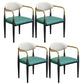 Modern Arm Chair Leather Open Back Dining Chair for Dining Room Green 4 Piece Set Clearhalo 'Dining Chairs' 'Dining Tables & Seating' 'dining_chair' 'furn' 'furn_dining_chair' 'Furniture' 'furniture_dining_chair' 'Kitchen & Dining Furniture' 5063622