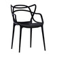 Contemporary Style Dining Armchair Plastic Open Back Dining Chair Black 1 Piece Clearhalo 'Dining Chairs' 'Dining Tables & Seating' 'dining_chair' 'furn' 'furn_dining_chair' 'Furniture' 'furniture_dining_chair' 'Kitchen & Dining Furniture' 5063625