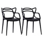 Contemporary Style Dining Armchair Plastic Open Back Dining Chair Black 2 Piece Set Clearhalo 'Dining Chairs' 'Dining Tables & Seating' 'dining_chair' 'furn' 'furn_dining_chair' 'Furniture' 'furniture_dining_chair' 'Kitchen & Dining Furniture' 5063626