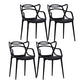 Contemporary Style Dining Armchair Plastic Open Back Dining Chair Black 4 Piece Set Clearhalo 'Dining Chairs' 'Dining Tables & Seating' 'dining_chair' 'furn' 'furn_dining_chair' 'Furniture' 'furniture_dining_chair' 'Kitchen & Dining Furniture' 5063629