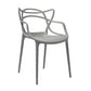Contemporary Style Dining Armchair Plastic Open Back Dining Chair Dark Gray 1 Piece Clearhalo 'Dining Chairs' 'Dining Tables & Seating' 'dining_chair' 'furn' 'furn_dining_chair' 'Furniture' 'furniture_dining_chair' 'Kitchen & Dining Furniture' 5063631