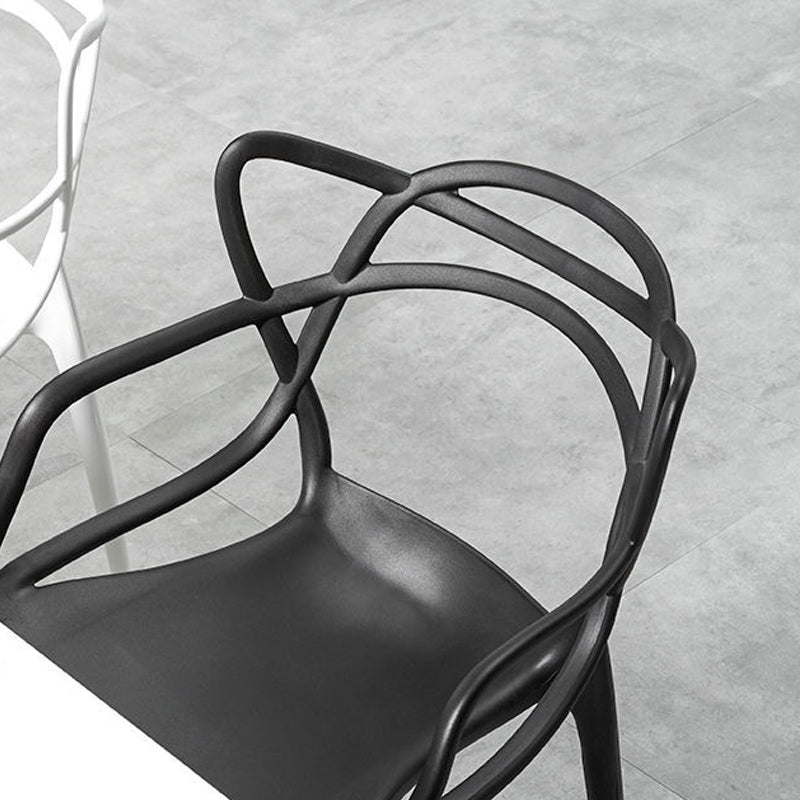 Contemporary Style Dining Armchair Plastic Open Back Dining Chair Clearhalo 'Dining Chairs' 'Dining Tables & Seating' 'dining_chair' 'furn' 'furn_dining_chair' 'Furniture' 'furniture_dining_chair' 'Kitchen & Dining Furniture' 5063634