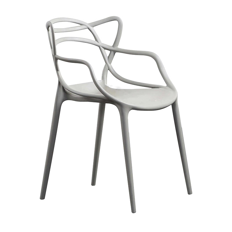 Contemporary Style Dining Armchair Plastic Open Back Dining Chair Light Gray 1 Piece Clearhalo 'Dining Chairs' 'Dining Tables & Seating' 'dining_chair' 'furn' 'furn_dining_chair' 'Furniture' 'furniture_dining_chair' 'Kitchen & Dining Furniture' 5063636