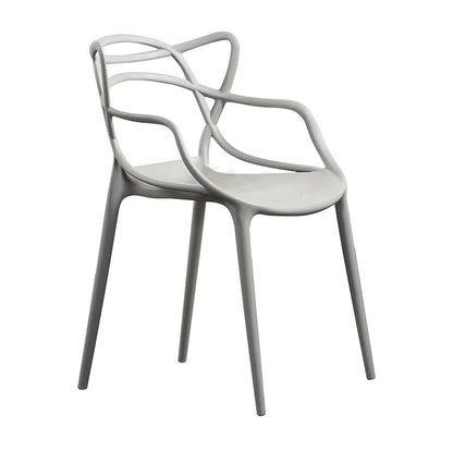 Contemporary Style Dining Armchair Plastic Open Back Dining Chair Light Gray 1 Piece Clearhalo 'Dining Chairs' 'Dining Tables & Seating' 'dining_chair' 'furn' 'furn_dining_chair' 'Furniture' 'furniture_dining_chair' 'Kitchen & Dining Furniture' 5063636