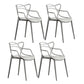 Contemporary Style Dining Armchair Plastic Open Back Dining Chair Light Gray 4 Piece Set Clearhalo 'Dining Chairs' 'Dining Tables & Seating' 'dining_chair' 'furn' 'furn_dining_chair' 'Furniture' 'furniture_dining_chair' 'Kitchen & Dining Furniture' 5063640