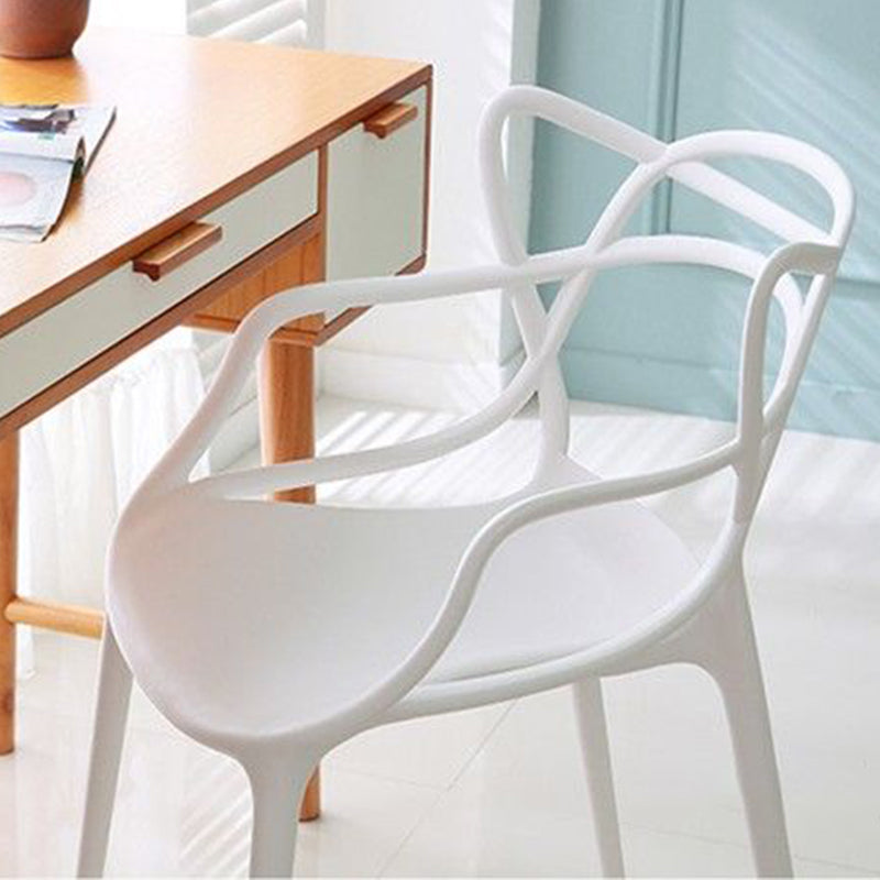 Contemporary Style Dining Armchair Plastic Open Back Dining Chair Clearhalo 'Dining Chairs' 'Dining Tables & Seating' 'dining_chair' 'furn' 'furn_dining_chair' 'Furniture' 'furniture_dining_chair' 'Kitchen & Dining Furniture' 5063641