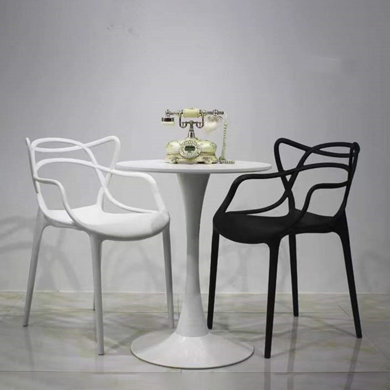 Contemporary Style Dining Armchair Plastic Open Back Dining Chair Clearhalo 'Dining Chairs' 'Dining Tables & Seating' 'dining_chair' 'furn' 'furn_dining_chair' 'Furniture' 'furniture_dining_chair' 'Kitchen & Dining Furniture' 5063642