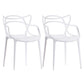Contemporary Style Dining Armchair Plastic Open Back Dining Chair White 2 Piece Set Clearhalo 'Dining Chairs' 'Dining Tables & Seating' 'dining_chair' 'furn' 'furn_dining_chair' 'Furniture' 'furniture_dining_chair' 'Kitchen & Dining Furniture' 5063644