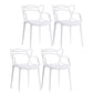 Contemporary Style Dining Armchair Plastic Open Back Dining Chair White 4 Piece Set Clearhalo 'Dining Chairs' 'Dining Tables & Seating' 'dining_chair' 'furn' 'furn_dining_chair' 'Furniture' 'furniture_dining_chair' 'Kitchen & Dining Furniture' 5063646