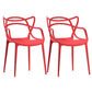 Contemporary Style Dining Armchair Plastic Open Back Dining Chair Red 2 Piece Set Clearhalo 'Dining Chairs' 'Dining Tables & Seating' 'dining_chair' 'furn' 'furn_dining_chair' 'Furniture' 'furniture_dining_chair' 'Kitchen & Dining Furniture' 5063650