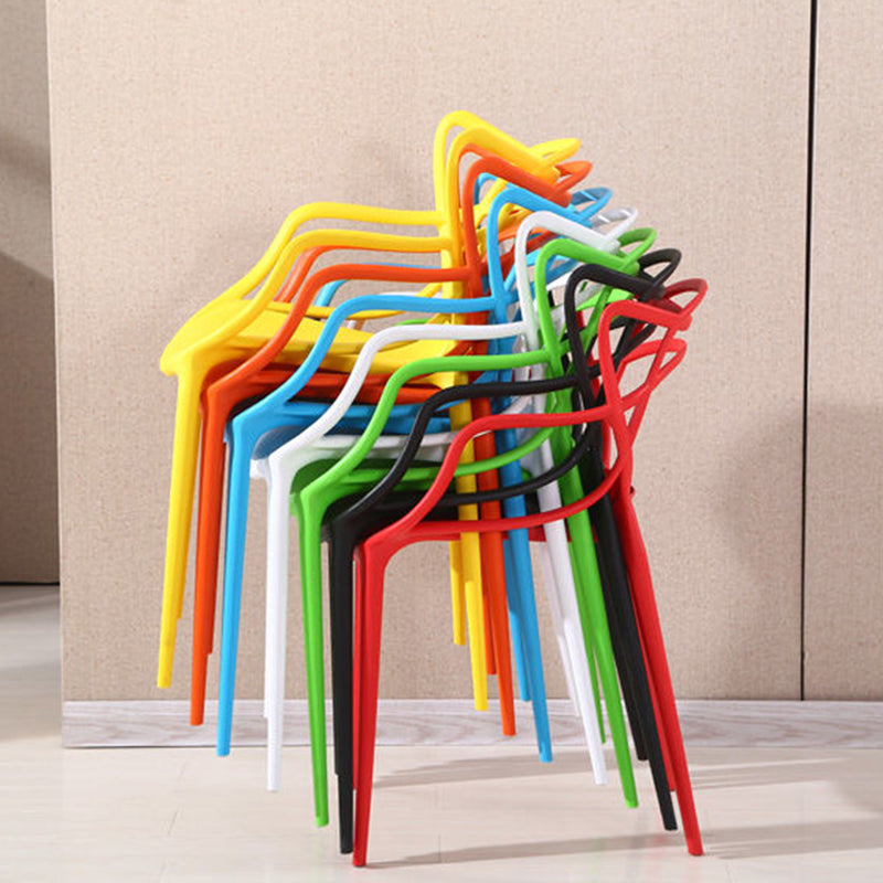 Contemporary Style Dining Armchair Plastic Open Back Dining Chair Clearhalo 'Dining Chairs' 'Dining Tables & Seating' 'dining_chair' 'furn' 'furn_dining_chair' 'Furniture' 'furniture_dining_chair' 'Kitchen & Dining Furniture' 5063653