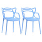Contemporary Style Dining Armchair Plastic Open Back Dining Chair Blue 2 Piece Set Clearhalo 'Dining Chairs' 'Dining Tables & Seating' 'dining_chair' 'furn' 'furn_dining_chair' 'Furniture' 'furniture_dining_chair' 'Kitchen & Dining Furniture' 5063658