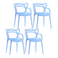 Contemporary Style Dining Armchair Plastic Open Back Dining Chair Blue 4 Piece Set Clearhalo 'Dining Chairs' 'Dining Tables & Seating' 'dining_chair' 'furn' 'furn_dining_chair' 'Furniture' 'furniture_dining_chair' 'Kitchen & Dining Furniture' 5063659