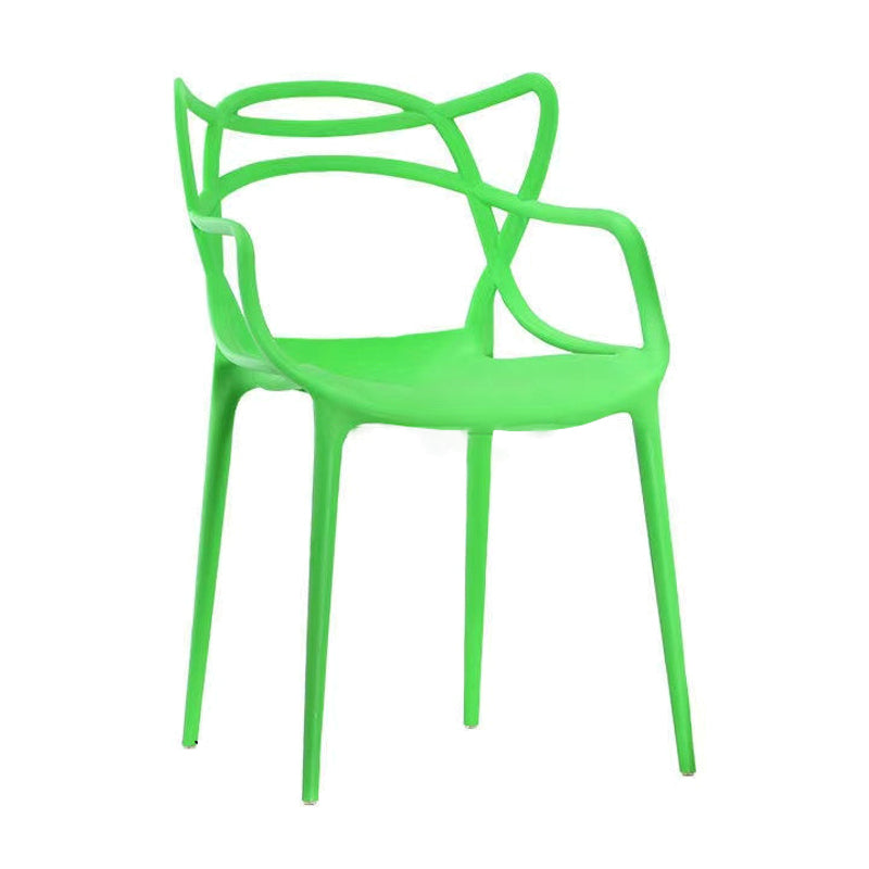Contemporary Style Dining Armchair Plastic Open Back Dining Chair Green 1 Piece Clearhalo 'Dining Chairs' 'Dining Tables & Seating' 'dining_chair' 'furn' 'furn_dining_chair' 'Furniture' 'furniture_dining_chair' 'Kitchen & Dining Furniture' 5063660