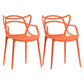 Contemporary Style Dining Armchair Plastic Open Back Dining Chair Orange 2 Piece Set Clearhalo 'Dining Chairs' 'Dining Tables & Seating' 'dining_chair' 'furn' 'furn_dining_chair' 'Furniture' 'furniture_dining_chair' 'Kitchen & Dining Furniture' 5063664