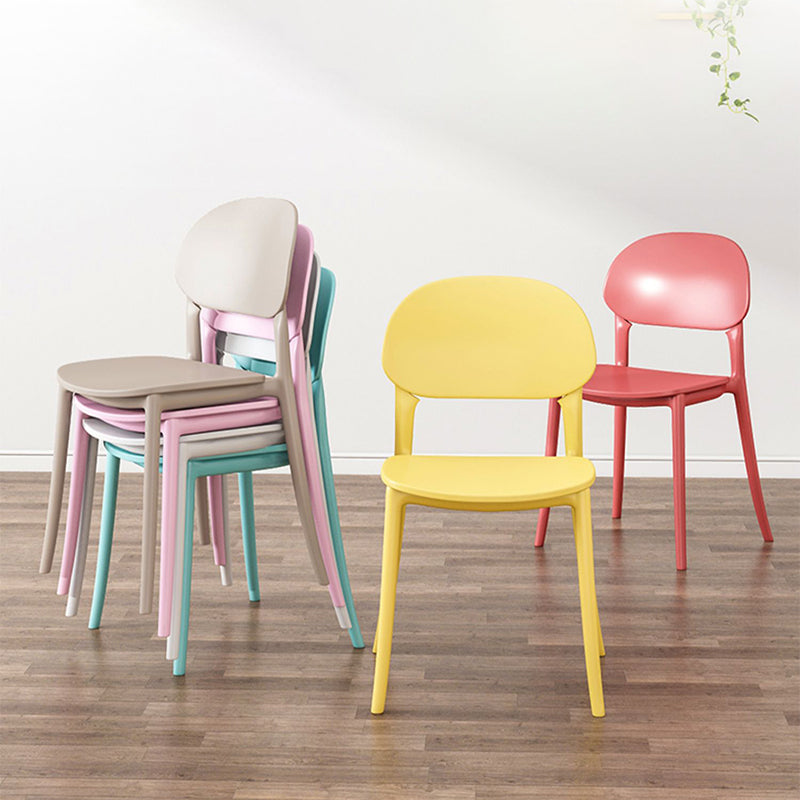 Contemporary Style Side Chair Plastic Open Back Dining Side Chair Clearhalo 'Dining Chairs' 'Dining Tables & Seating' 'dining_chair' 'furn' 'furn_dining_chair' 'Furniture' 'furniture_dining_chair' 'Kitchen & Dining Furniture' 5064634