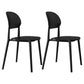 Contemporary Style Side Chair Plastic Open Back Dining Side Chair Black 2 Piece Set Clearhalo 'Dining Chairs' 'Dining Tables & Seating' 'dining_chair' 'furn' 'furn_dining_chair' 'Furniture' 'furniture_dining_chair' 'Kitchen & Dining Furniture' 5064635
